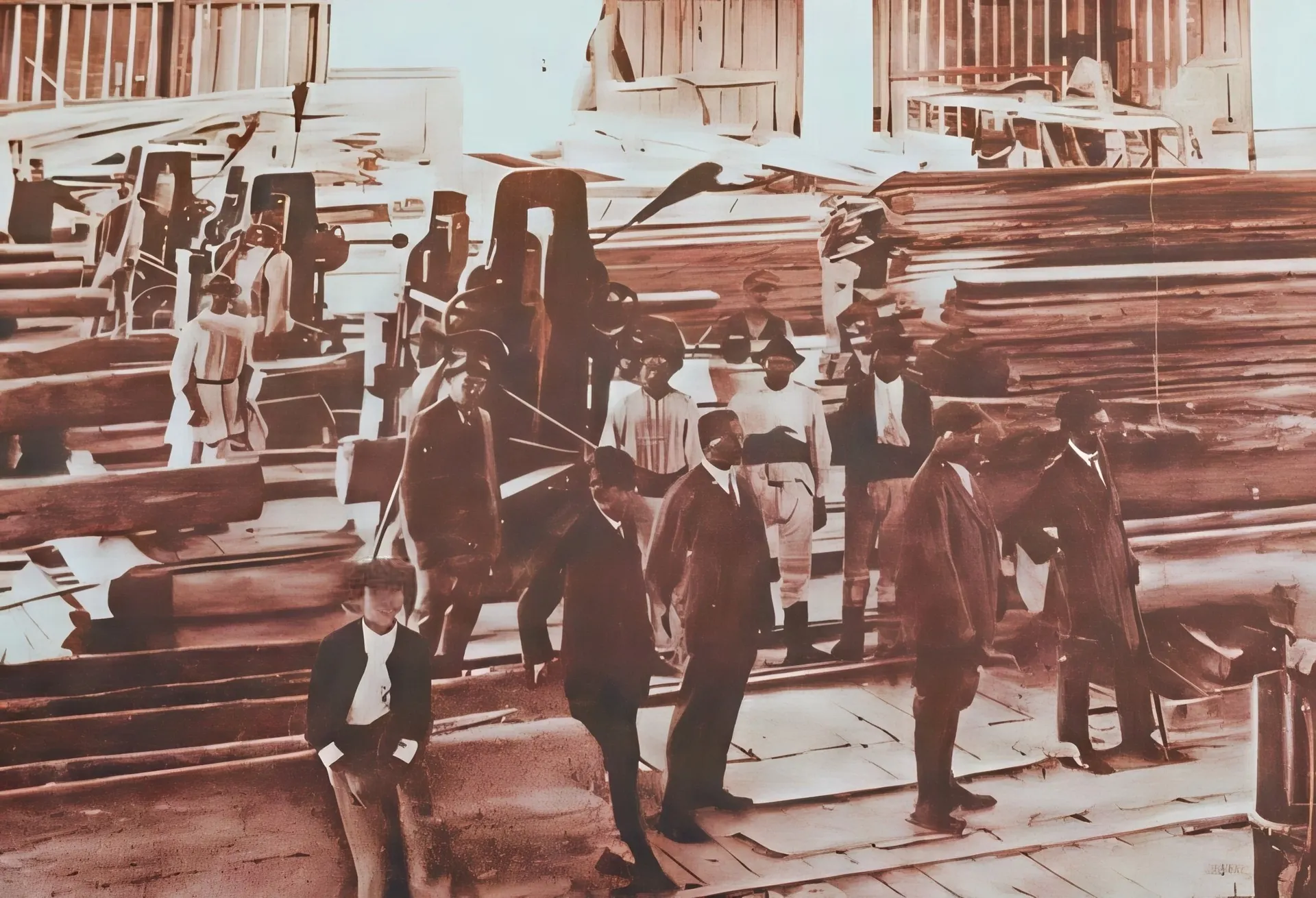 Muncitori la fabrica de cherestea din Ilva Mică — imagine de arhivă
