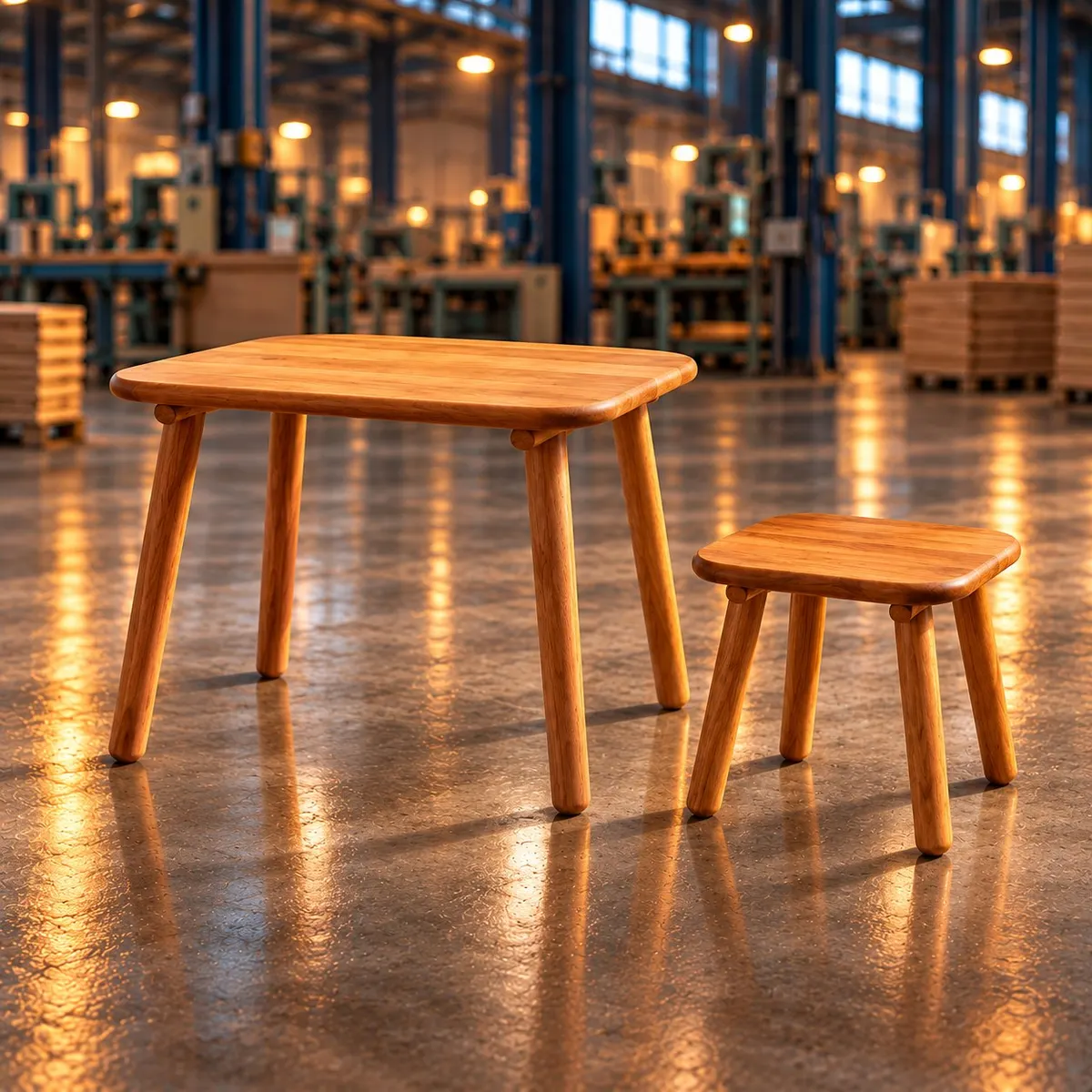 Mobilier din lemn stilat și economisitor de spațiu.